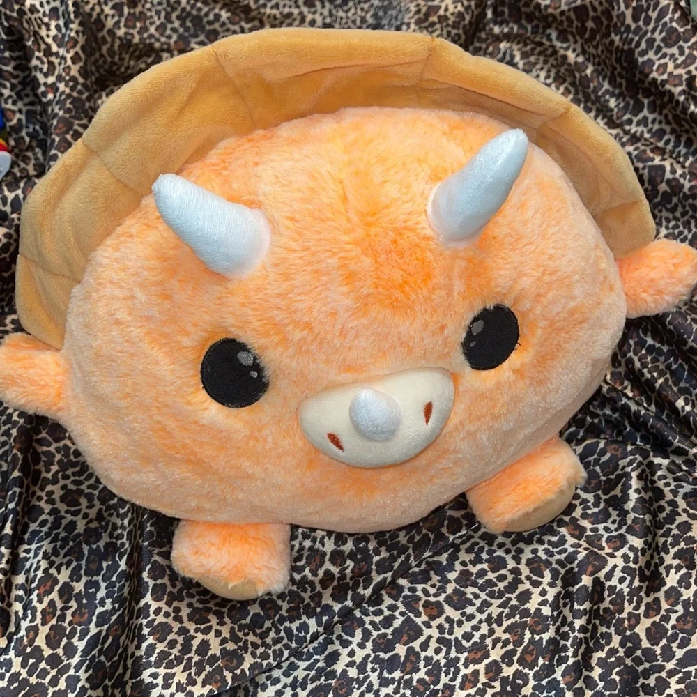 Triceratops Orange Stuffed Animal